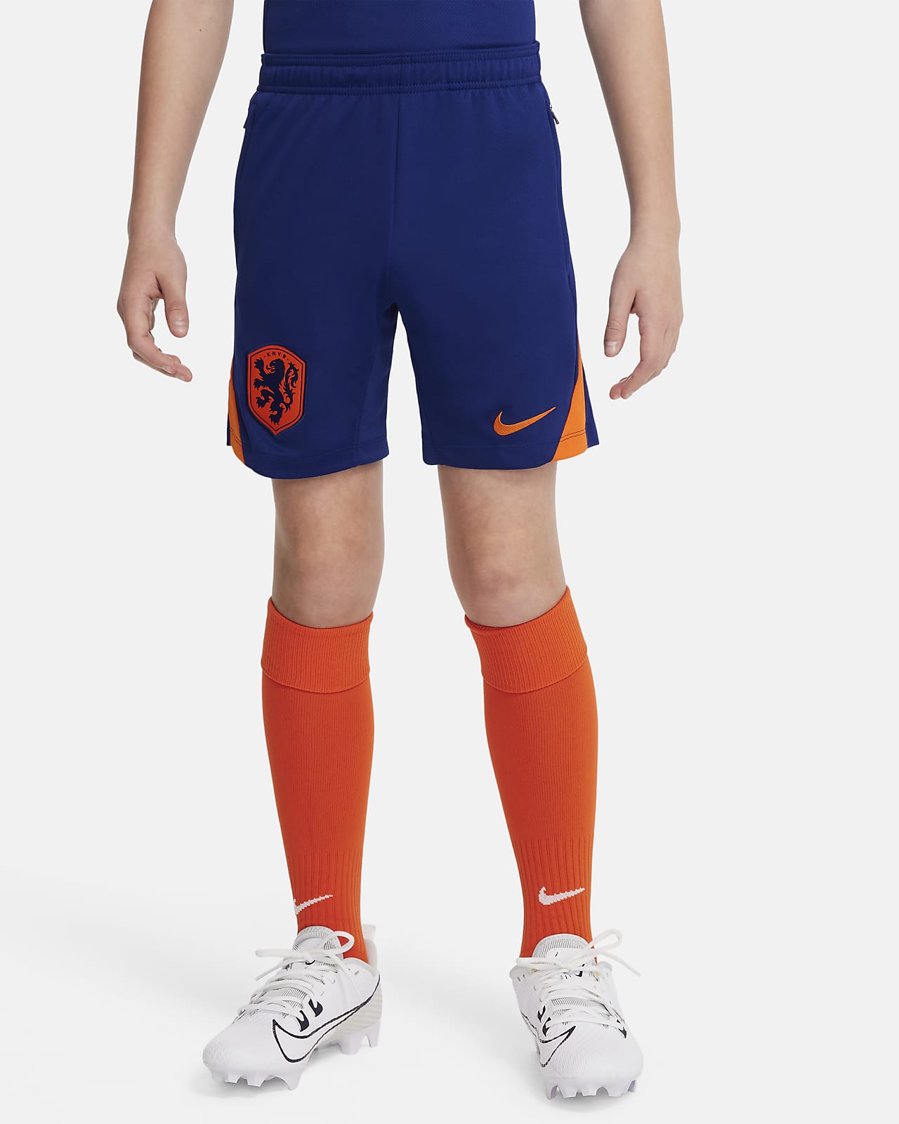 Fotbollsshorts Nederländerna Strike Nike Dri-FIT i stickat material för ungdom