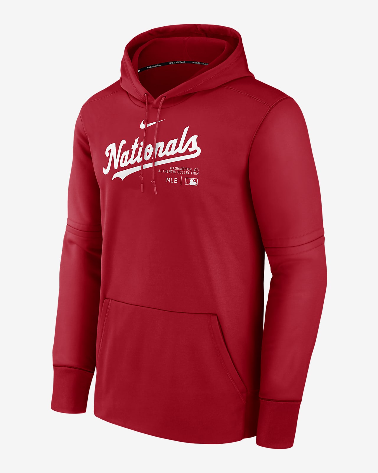 Washington Nationals Authentic Collection Practice Men's Nike Therma MLB Pullover Hoodie