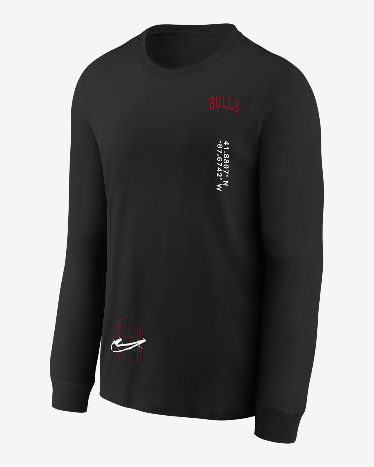 T-shirt a manica lunga Chicago Bulls Courtside Max90 Nike NBA – Ragazzo