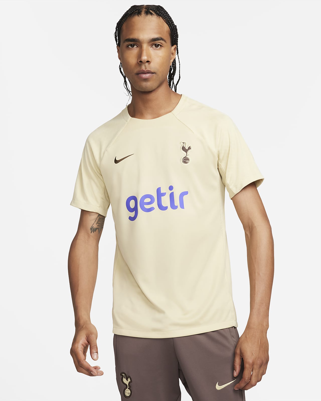 Ανδρική κοντομάνικη ποδοσφαιρική πλεκτή μπλούζα Nike Dri-FIT εναλλακτικής εμφάνισης Τότεναμ Strike