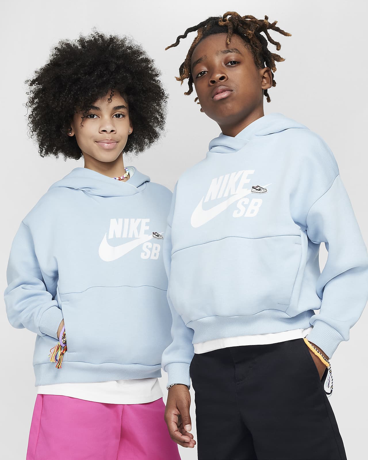 Nike SB Icon Fleece EasyOn Big Kids' Oversized Pullover Hoodie