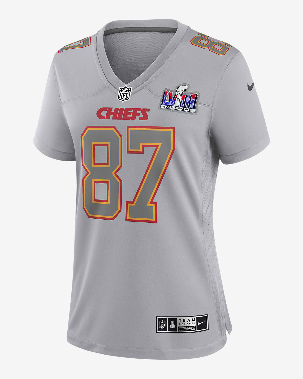 Travis Kelce Kansas City Chiefs Super Bowl LVIII Women's Nike NFL Atmosphere Game Jersey