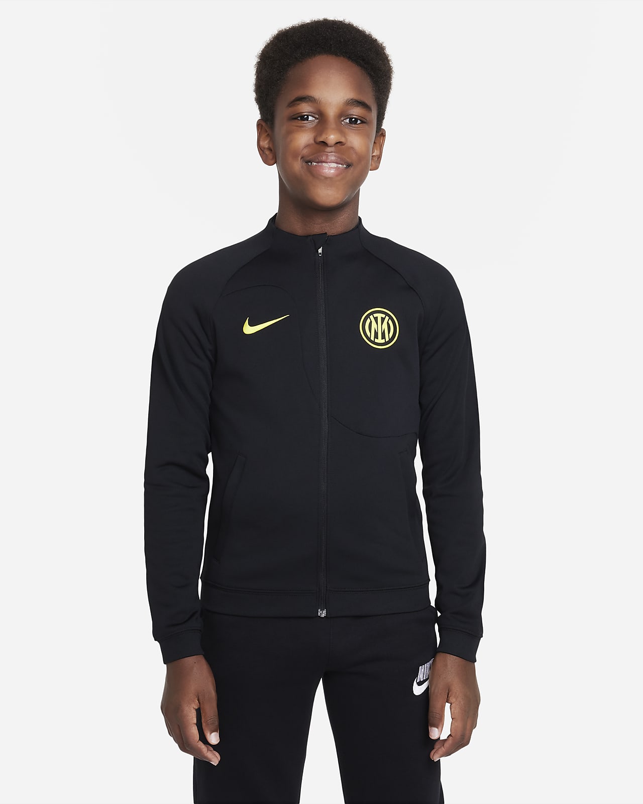 Inter Milan Academy Pro Older Kids' Full-Zip Knit Football Jacket