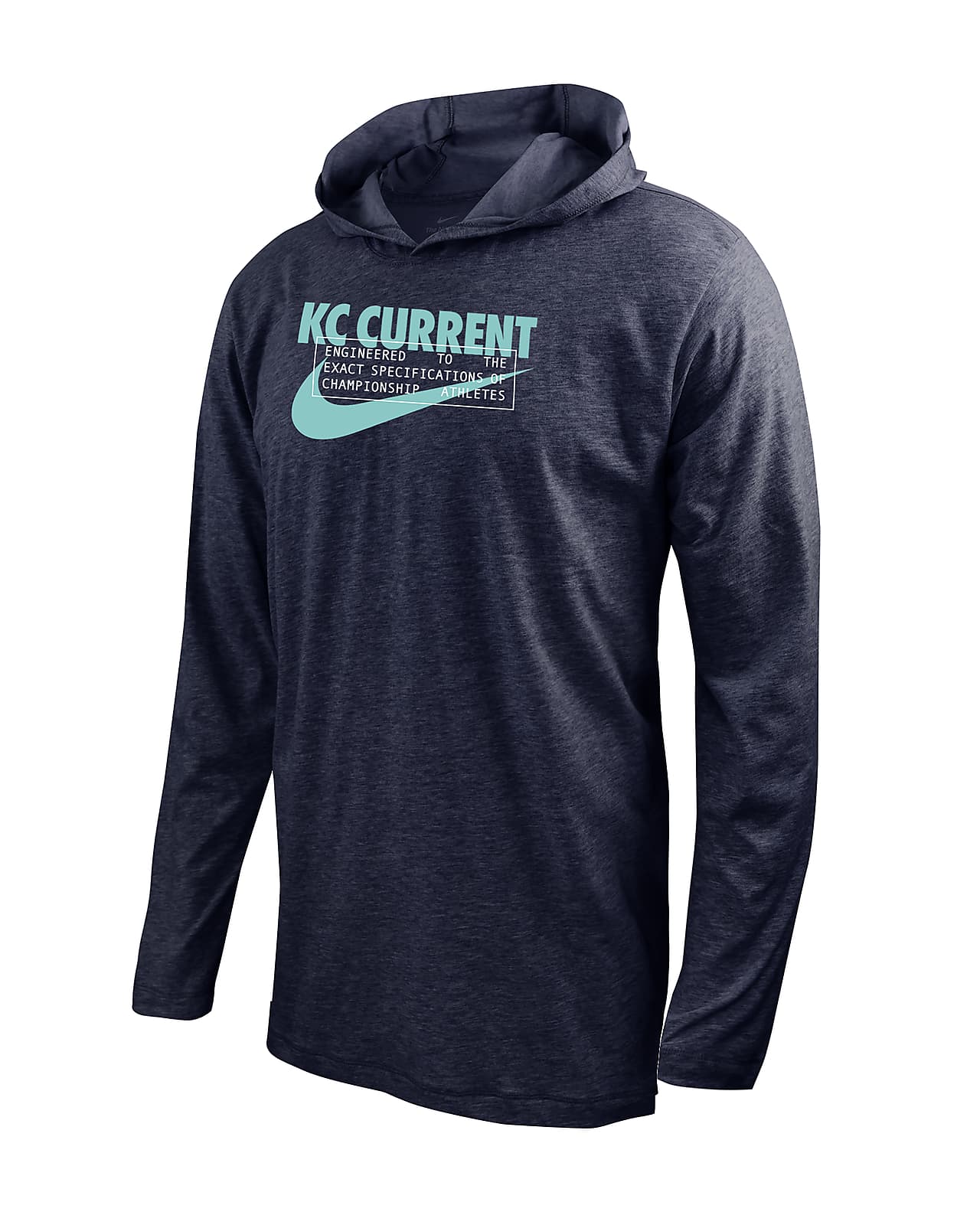 Kansas City Current Men's Nike Soccer Long-Sleeve Hooded T-Shirt