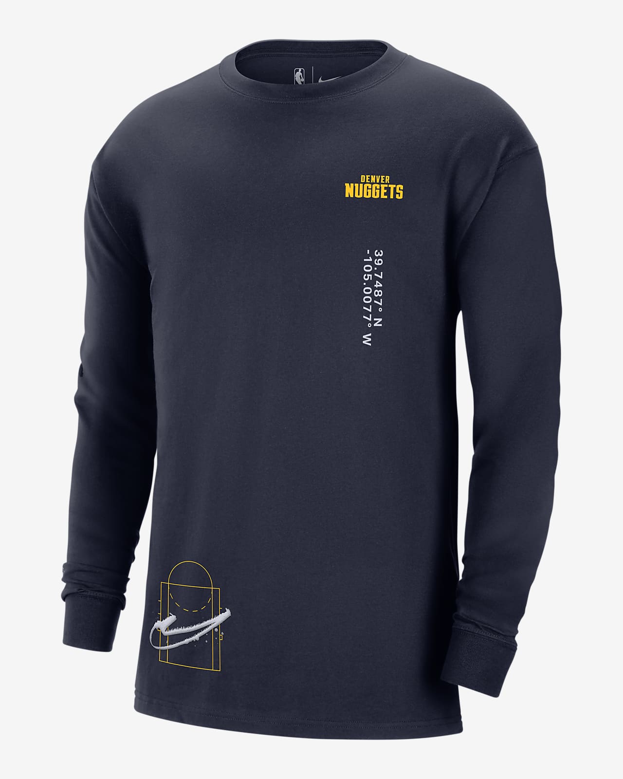 Denver Nuggets Courtside Max90 Men's Nike NBA Long-Sleeve T-Shirt