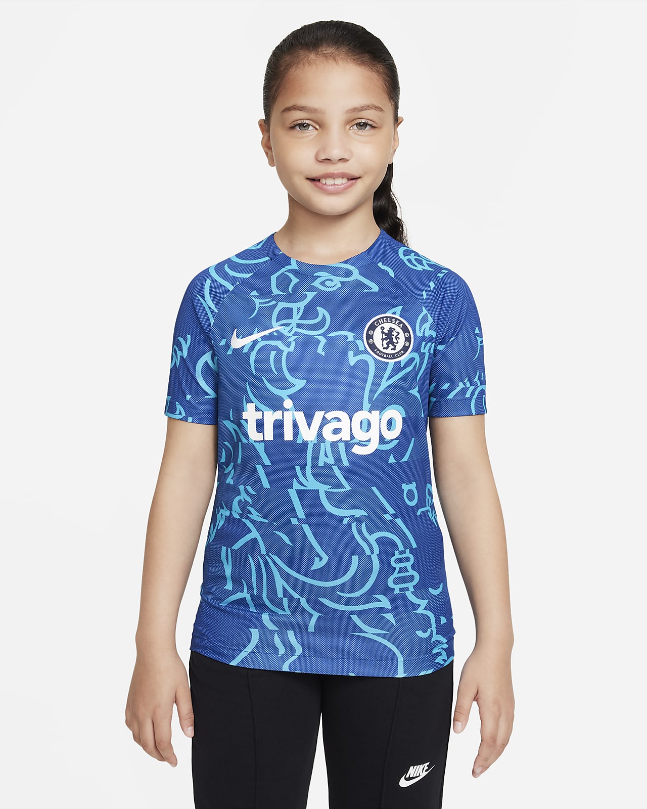 Chelsea FC Nike Dri-FIT Genç Çocuk Maç Öncesi Futbol Üstü