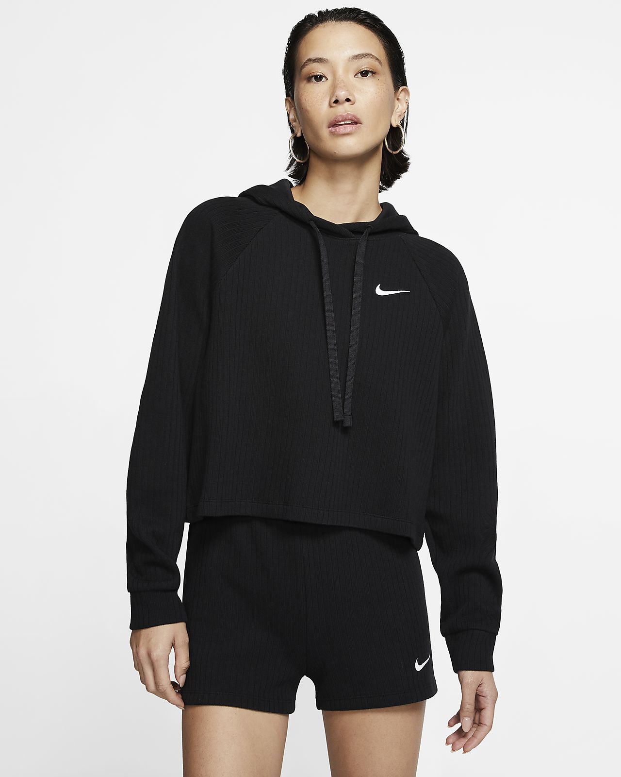 Felpa con cappuccio a costine Sportswear Felpa con cappuccio a costine Sportswear