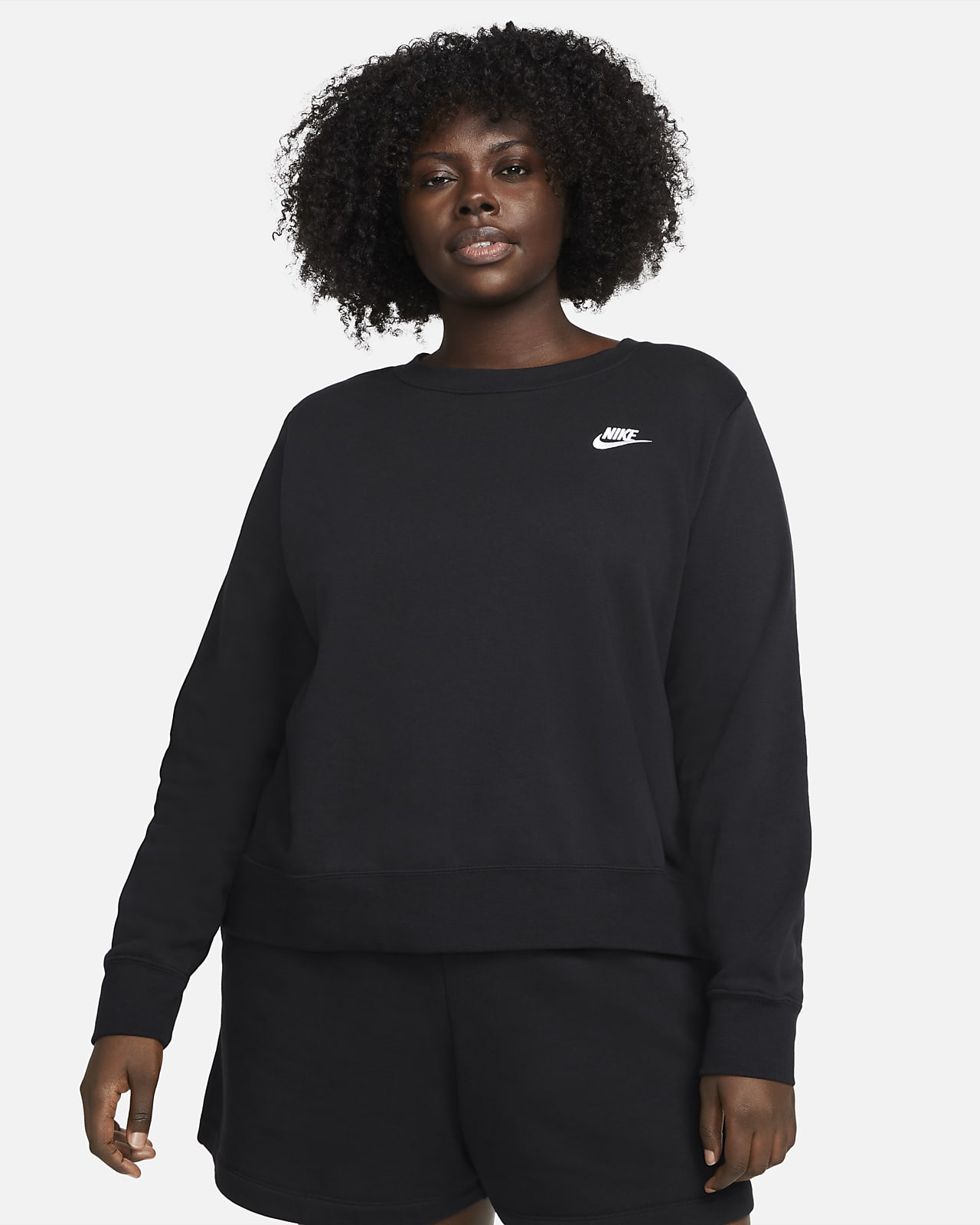 Nike Sportswear Club Fleece Sweatshirt met ronde hals voor dames (Plus Size)