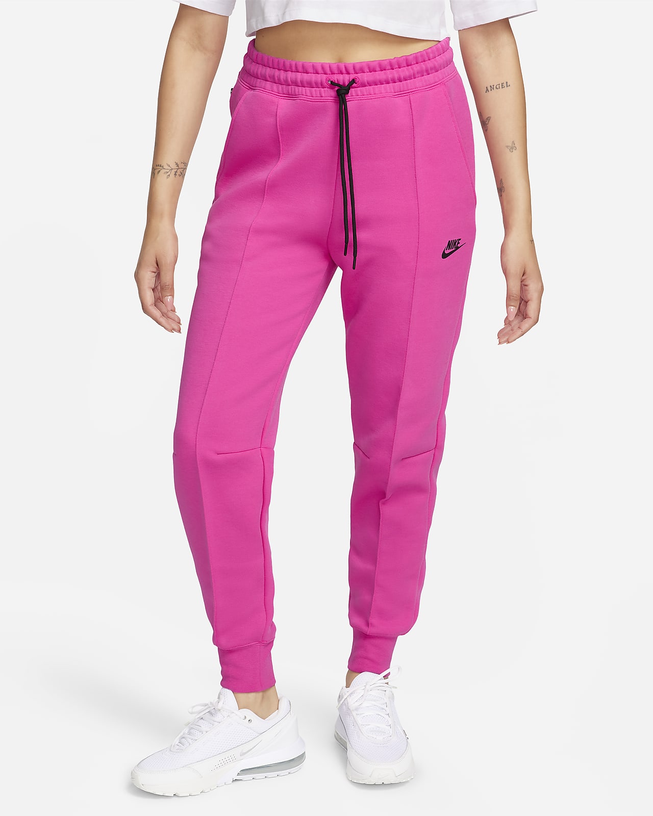 Dámské běžecké kalhoty Nike Sportswear Tech Fleece se středně vysokým pasem
