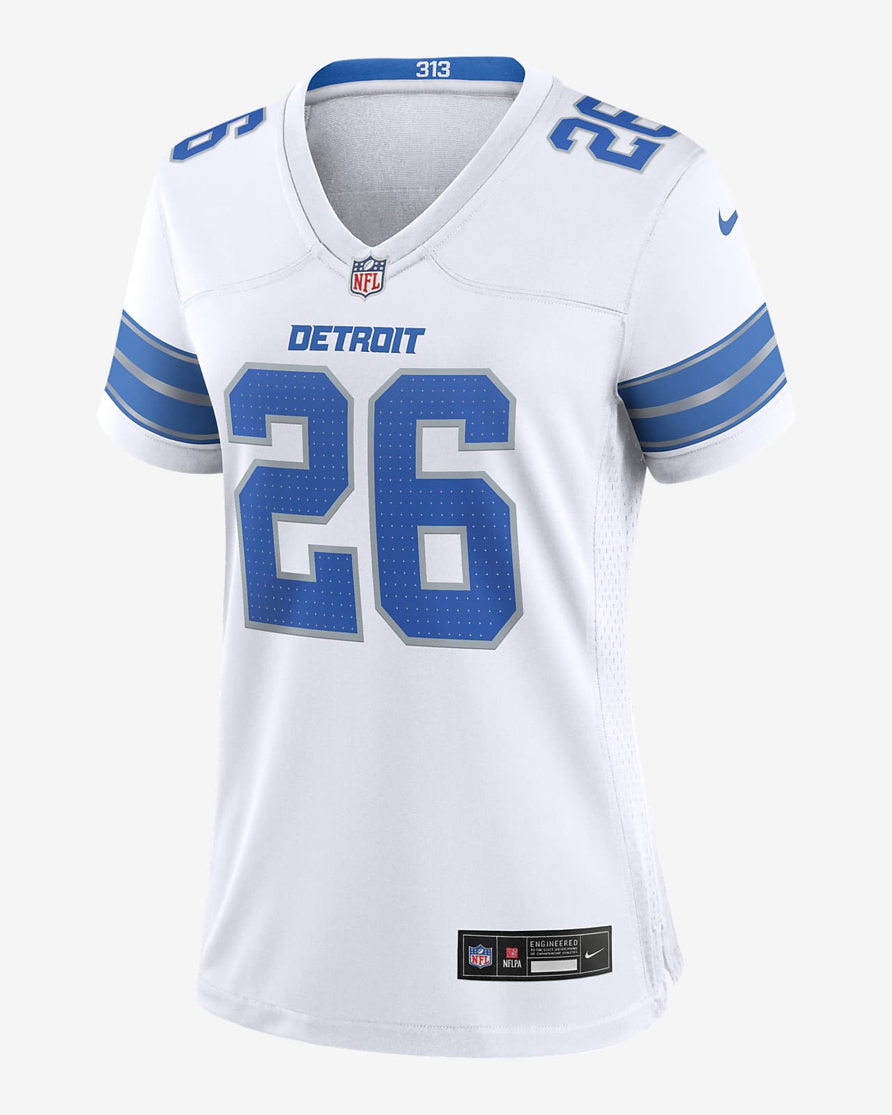 Jersey de fútbol americano Nike de la NFL Game para mujer Jahmyr Gibbs Detroit Lions