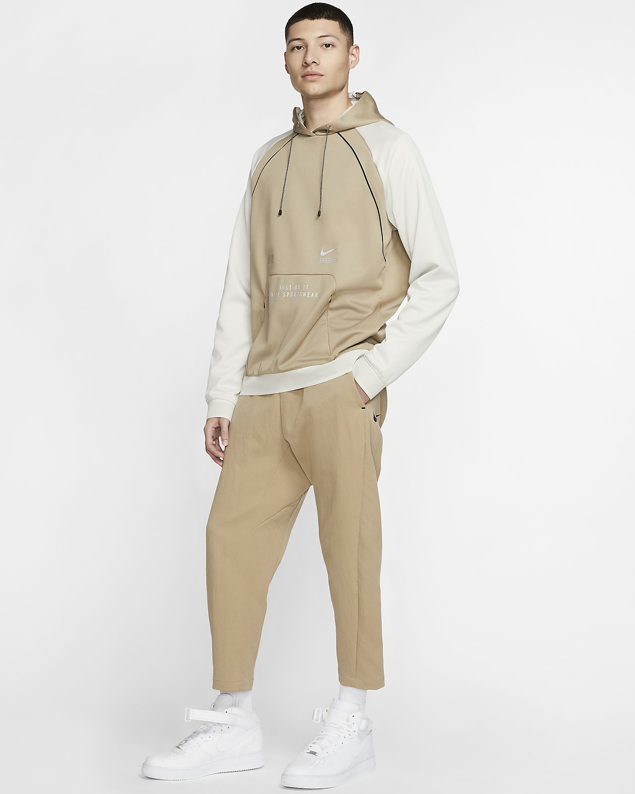 tan nike hoodie