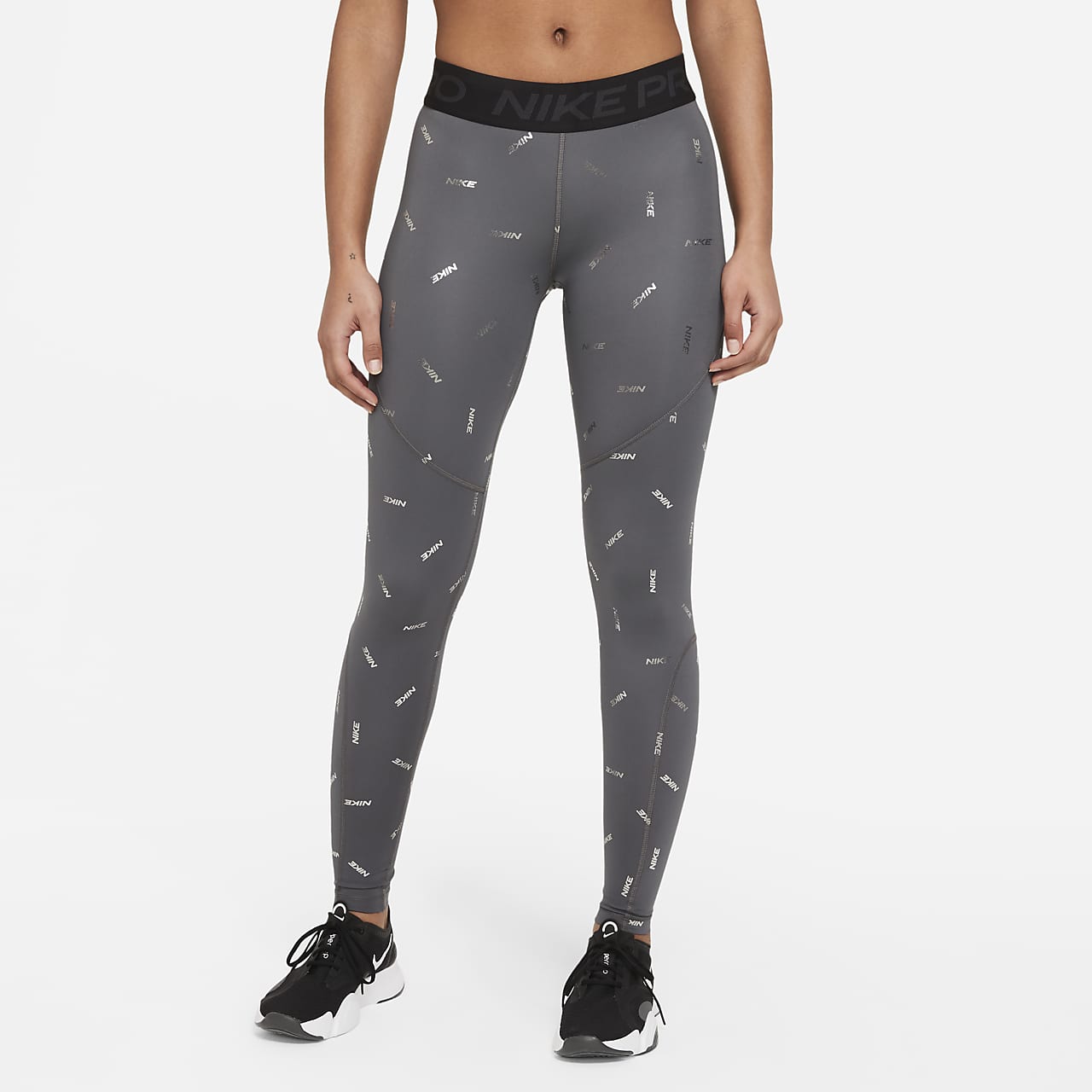 nike pro grey leggings women's