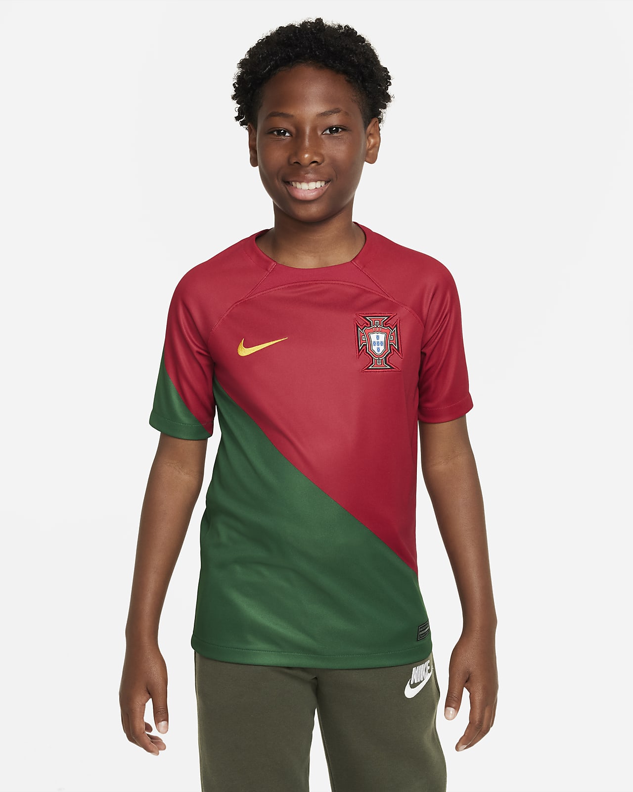 Koszulka piłkarska dla dużych dzieci Nike Dri-FIT Portugalia Stadium 2022/23 (wersja domowa)
