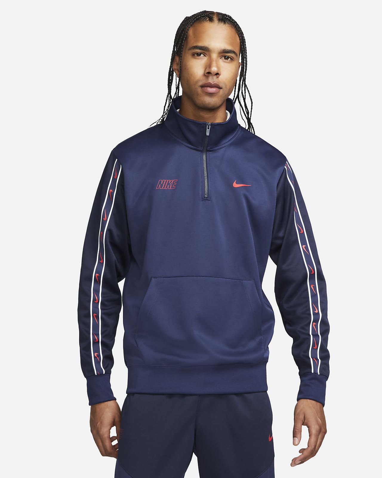 Ανδρική μπλούζα με φερμουάρ στο μισό μήκος Nike Sportswear Repeat