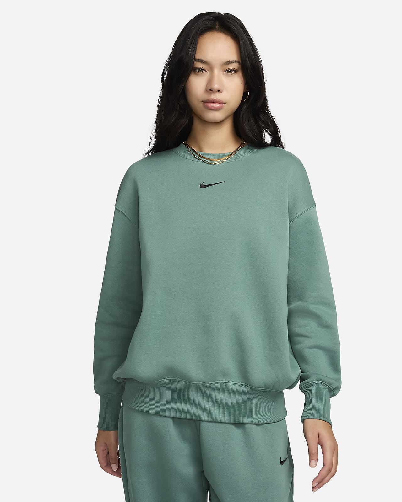 Sudadera oversized de cuello redondo de tejido Fleece para mujer Nike Sportswear Phoenix