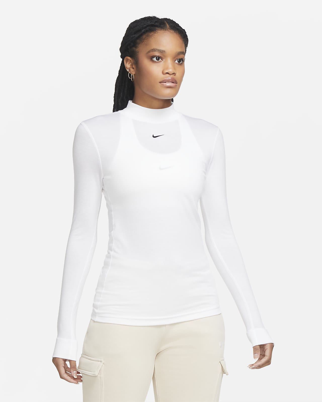 Nike Sportswear Women's Long-Sleeve Mock-Neck Top. Nike EG