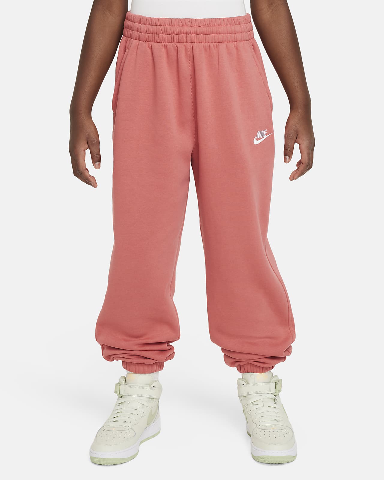 Byxor med ledig passform Nike Sportswear Club Fleece för ungdom (tjejer)