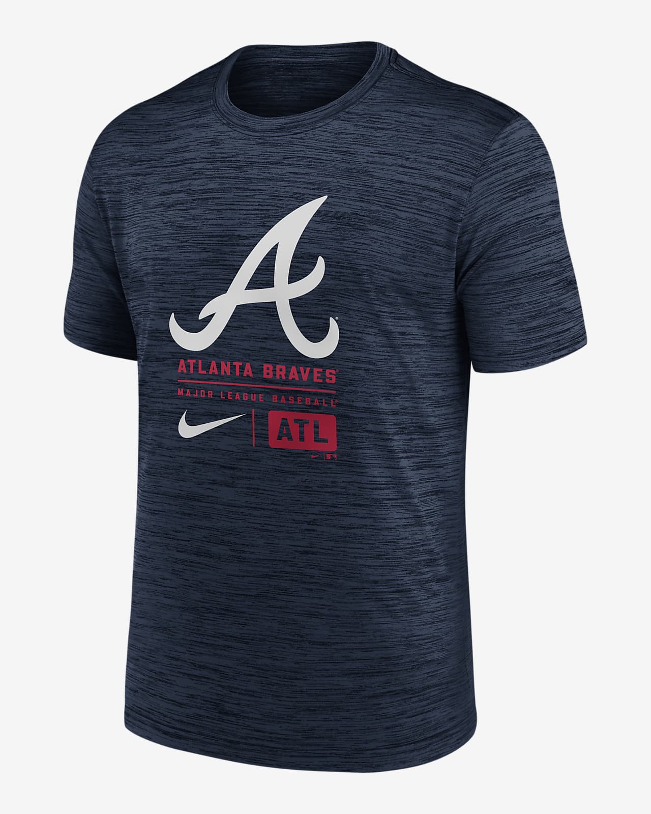Atlanta Braves Large Logo Velocity Men's Nike MLB T-Shirt