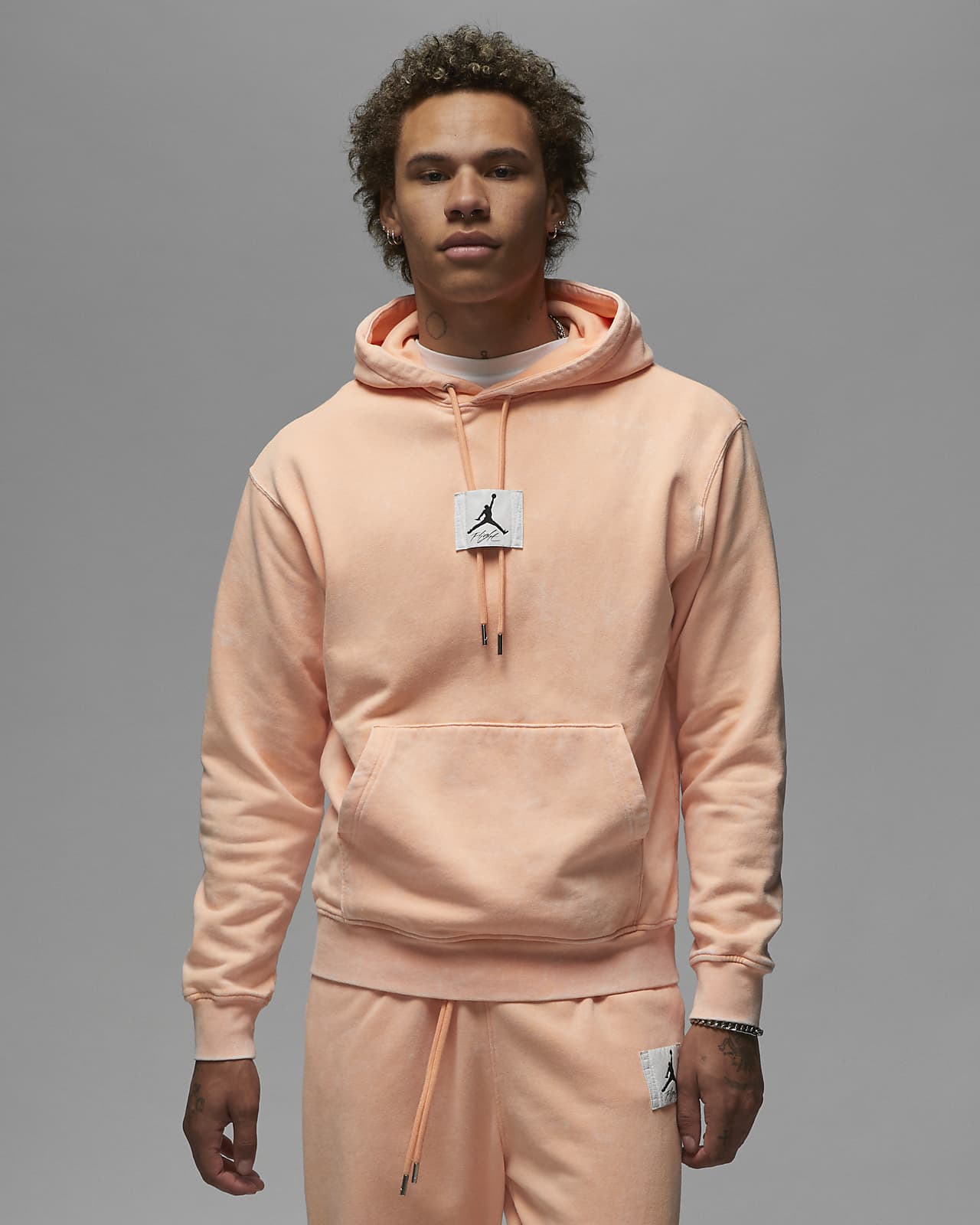 Tvättad huvtröja Jordan Flight Fleece för män