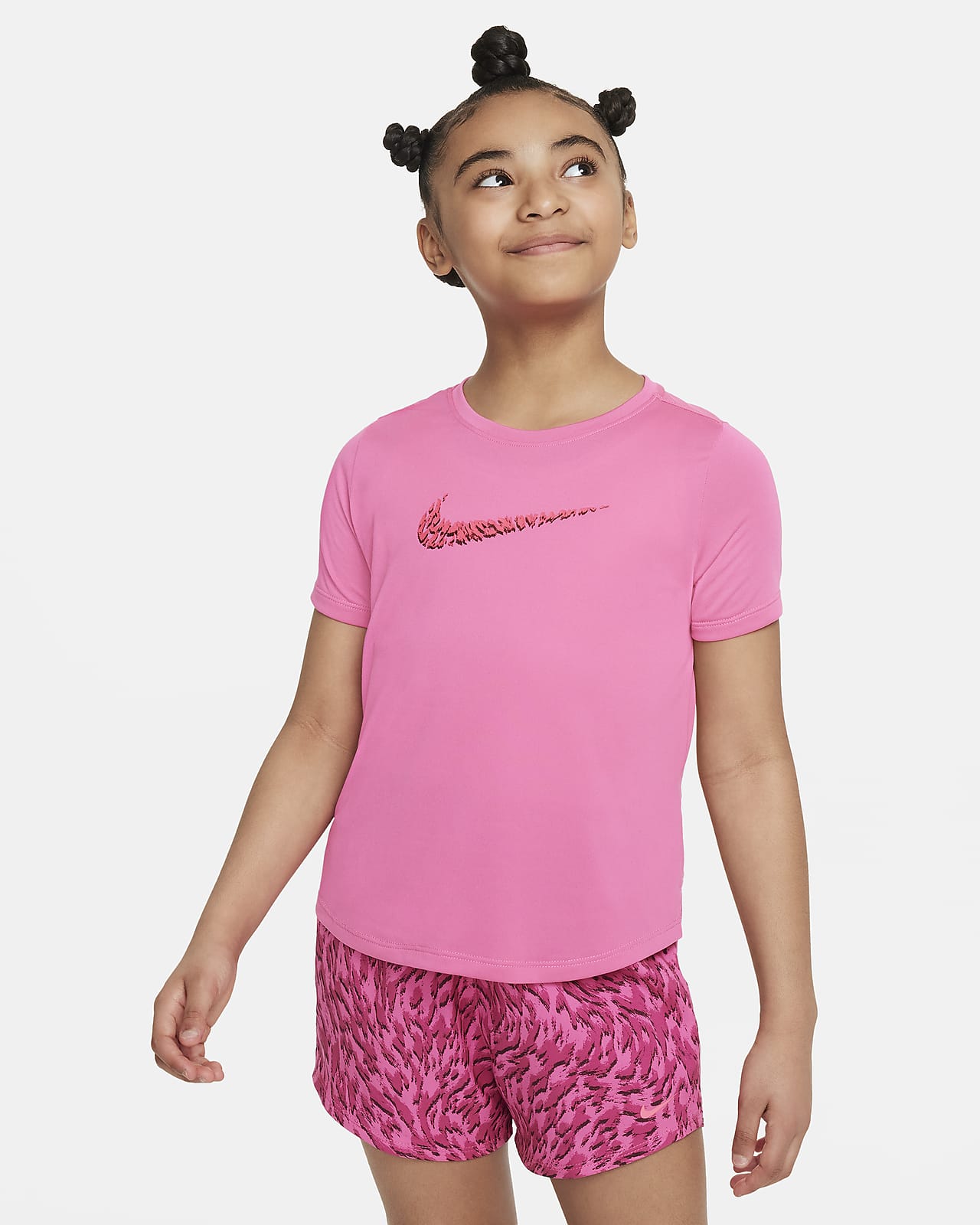 Kortærmet Nike One-træningsoverdel til større børn (piger)