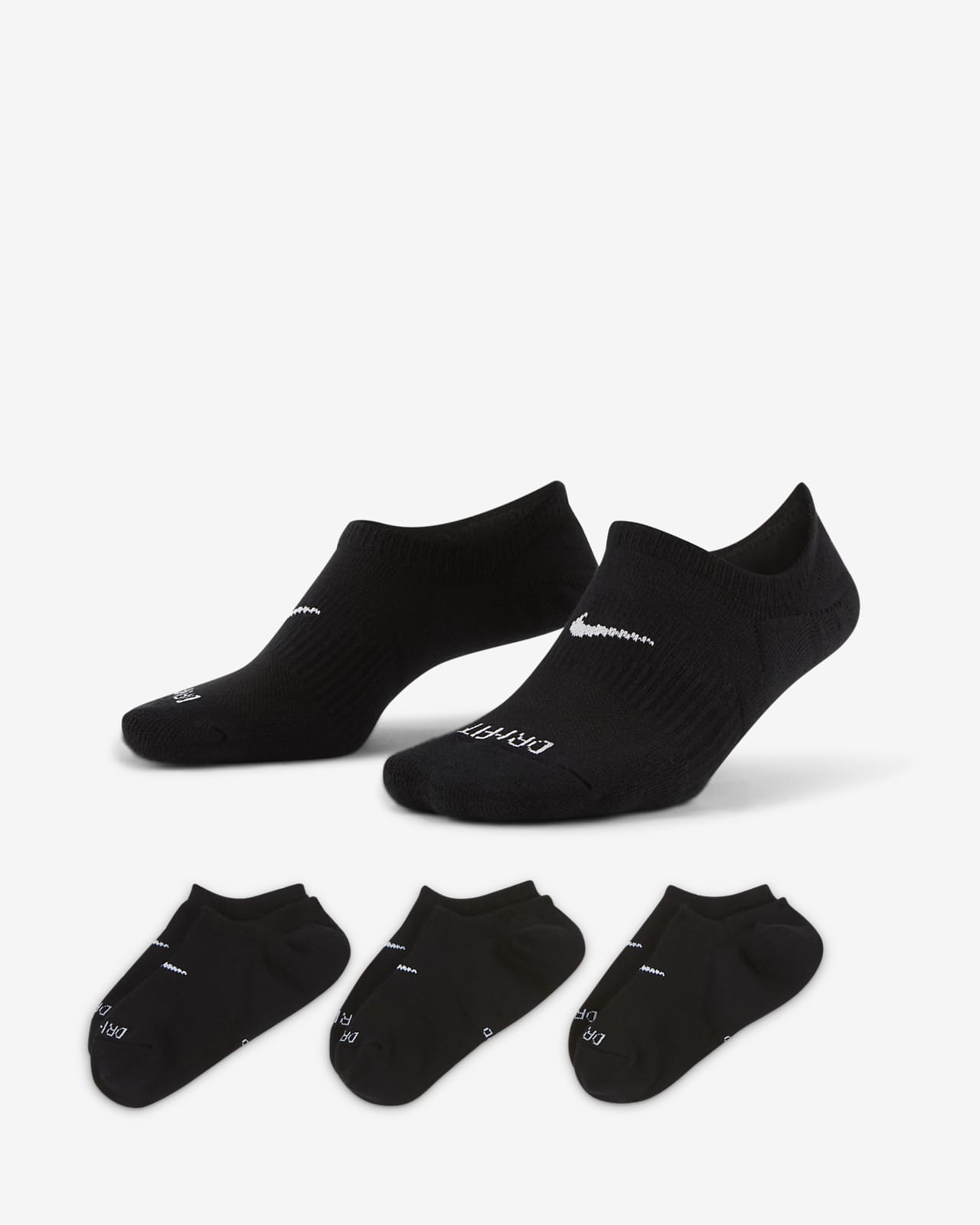 Γυναικείες κάλτσες προπόνησης Nike Everyday Plus Cushioned (τρία ζευγάρια)