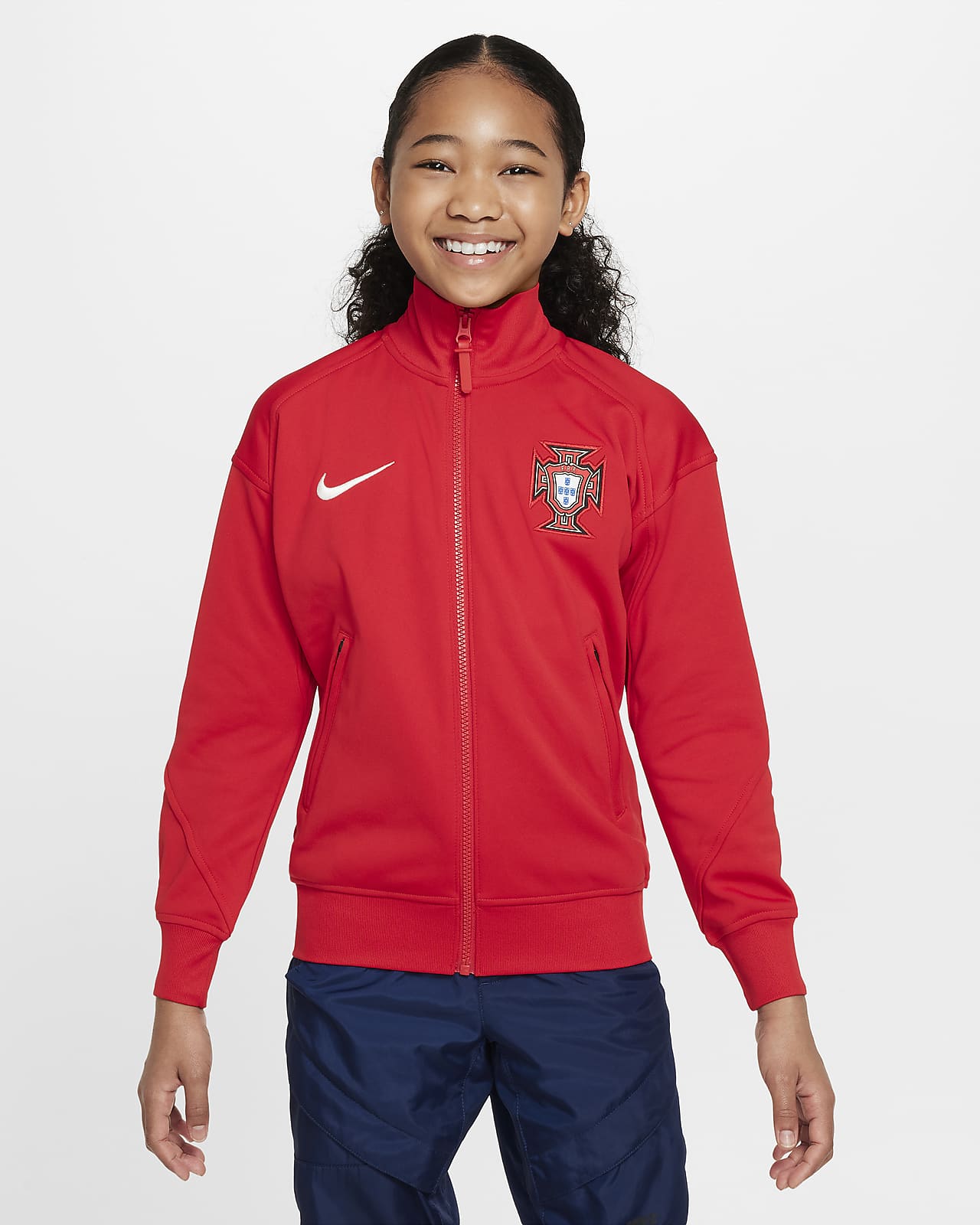 Dzianinowa kurtka piłkarska dla dużych dzieci Portugalia Academy Pro
