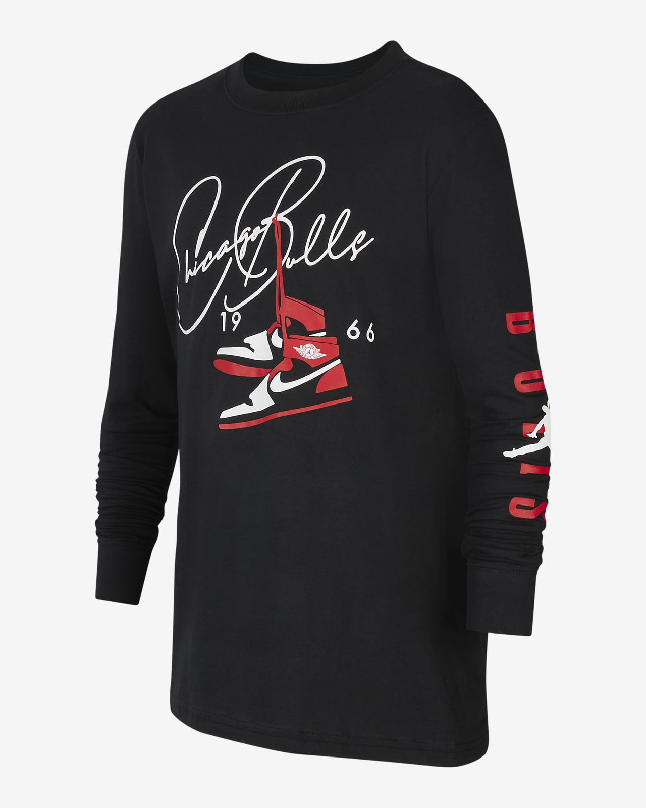 T-shirt a manica lunga Jordan Chicago Bulls Courtside - Ragazzi