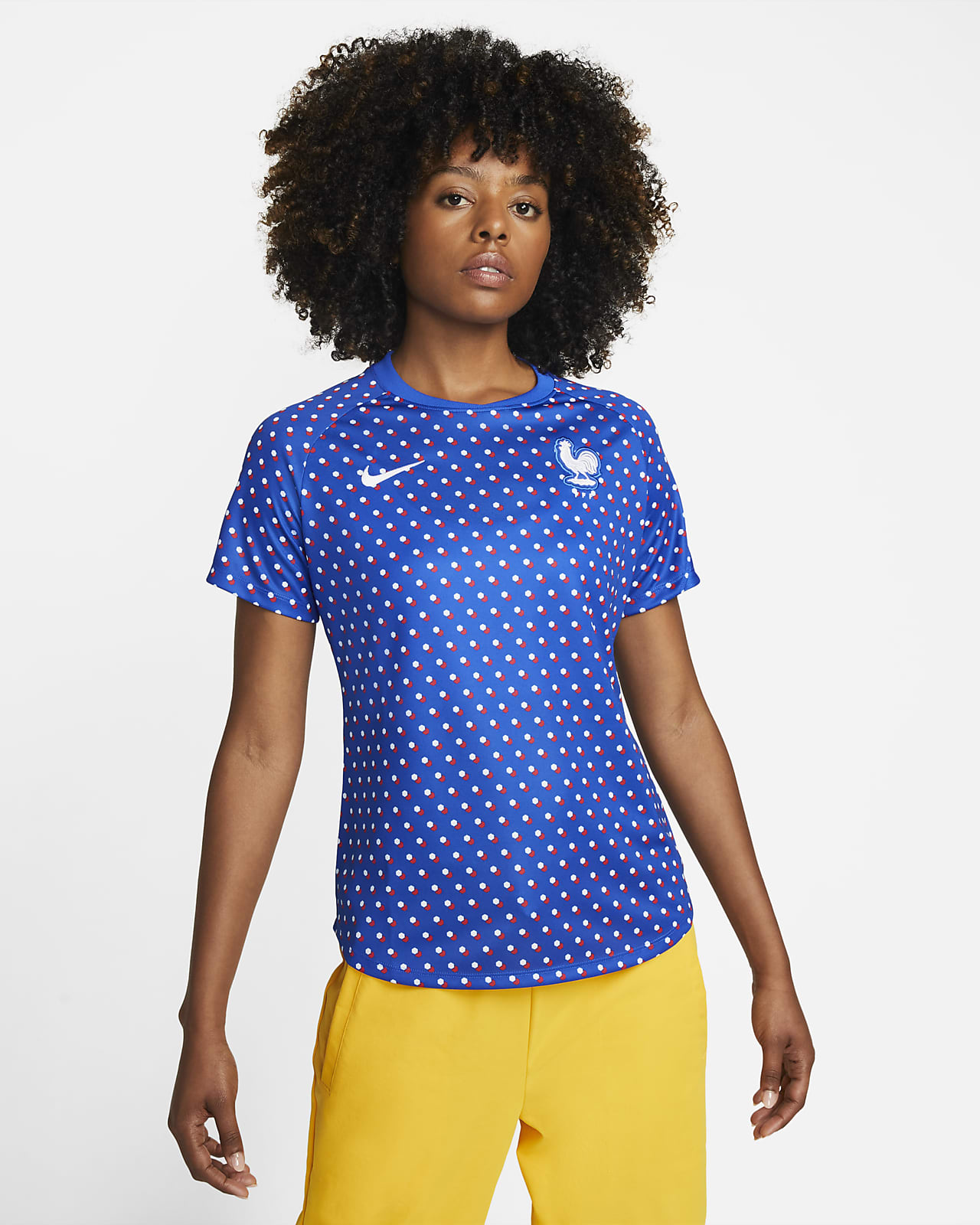Haut de football d'avant-match Nike FFF pour Femme