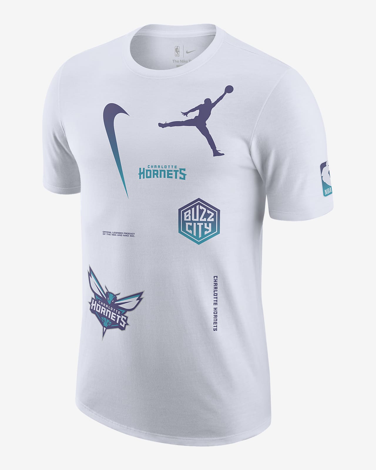 Charlotte Hornets Courtside Statement Edition Men's Jordan Max90 NBA T-Shirt
