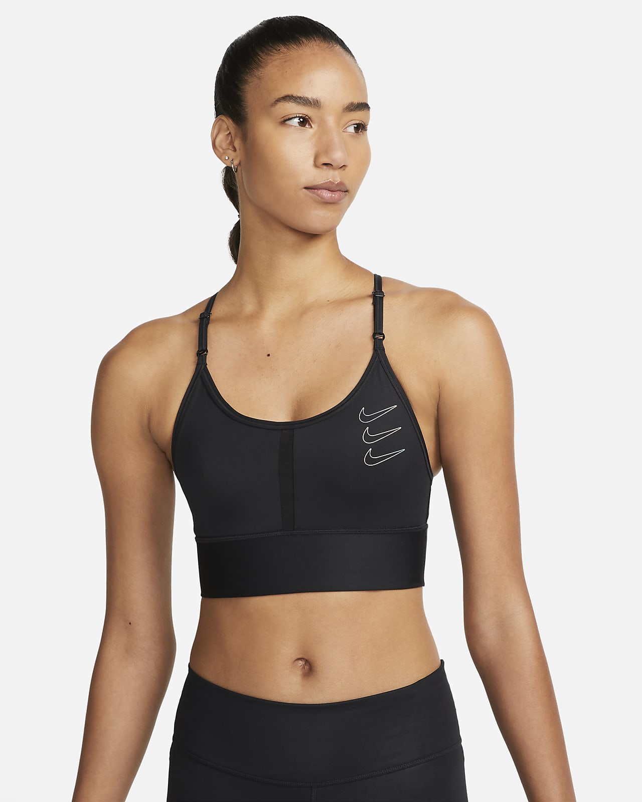 Nike Sportswear Dri-FIT Indy gepolsterter Longline-Sport-BH mit leichtem Halt für Damen