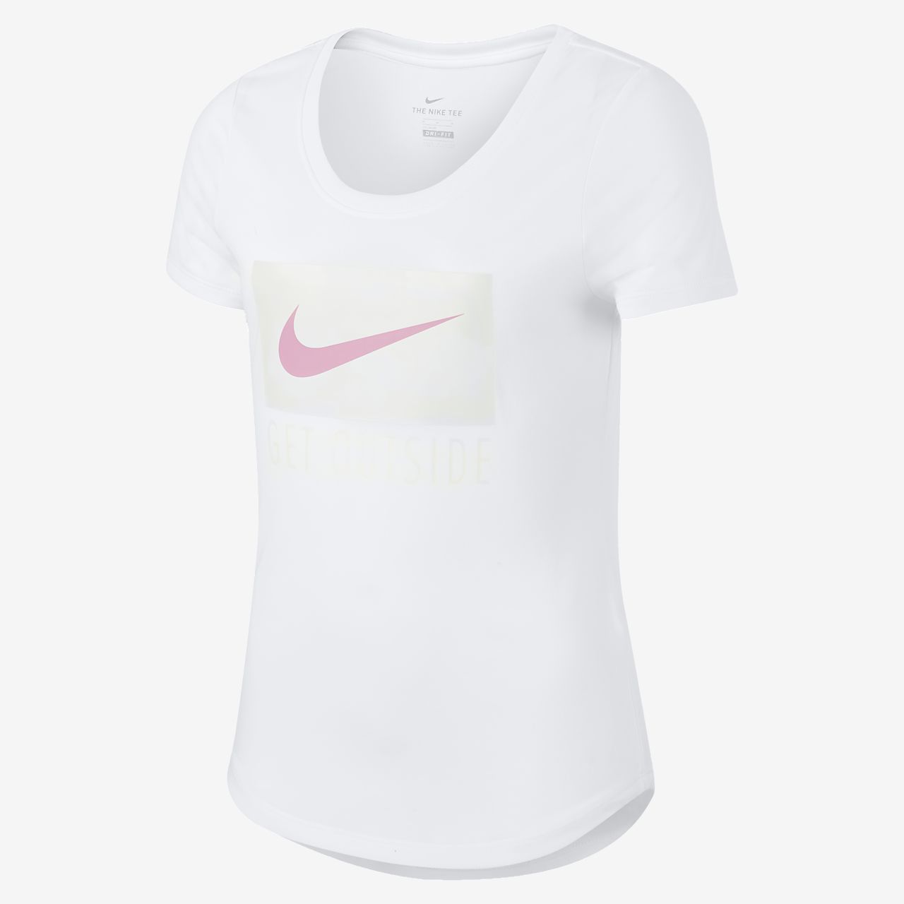 girls white nike t shirt