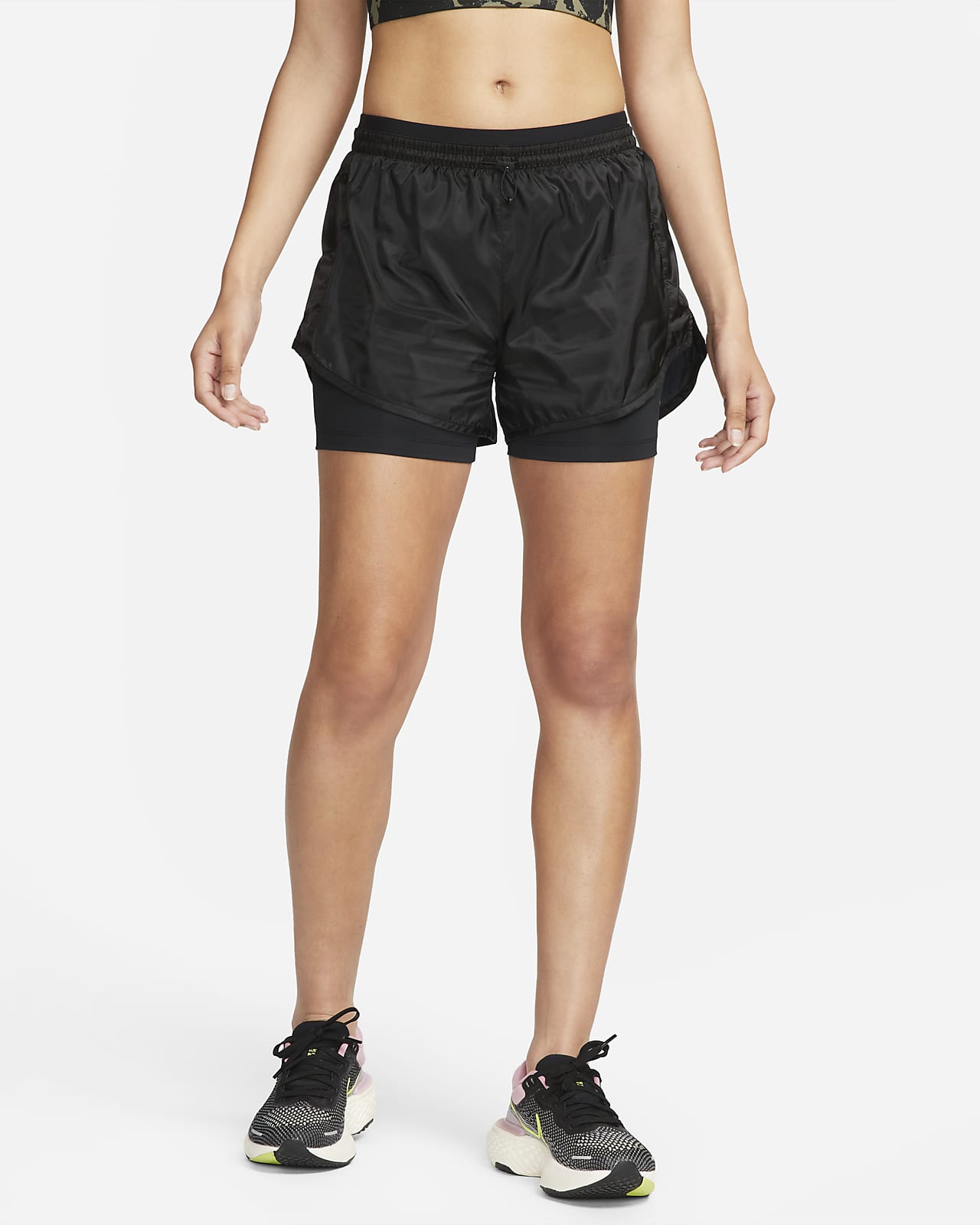 Shorts de running de tiro medio para mujer Nike Icon Clash Tempo Luxe