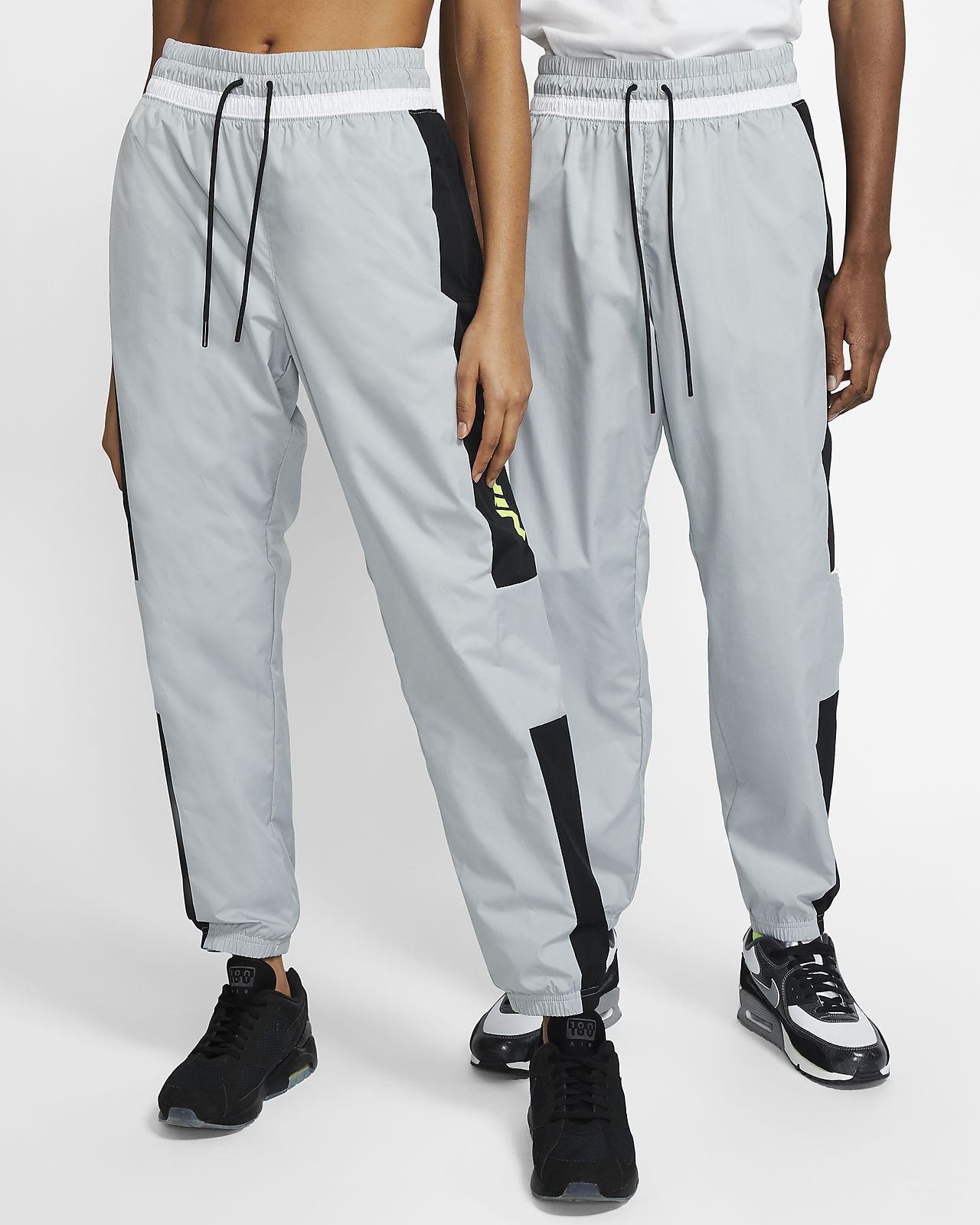 nike air cuffed woven joggers in grey