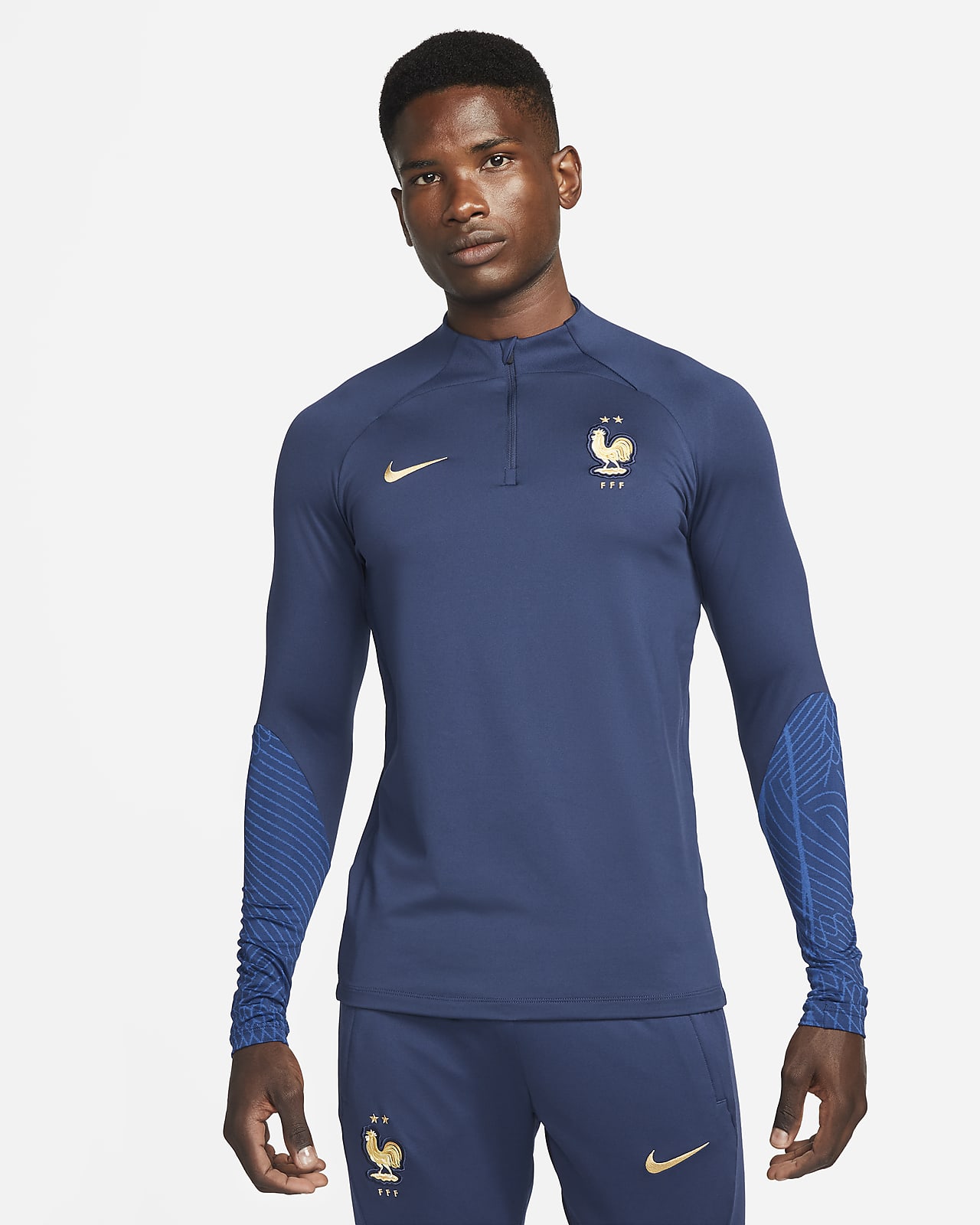 Ανδρική πλεκτή ποδοσφαιρική μπλούζα προπόνησης Nike Dri-FIT Γαλλική Ομοσπονδία Ποδοσφαίρου Strike