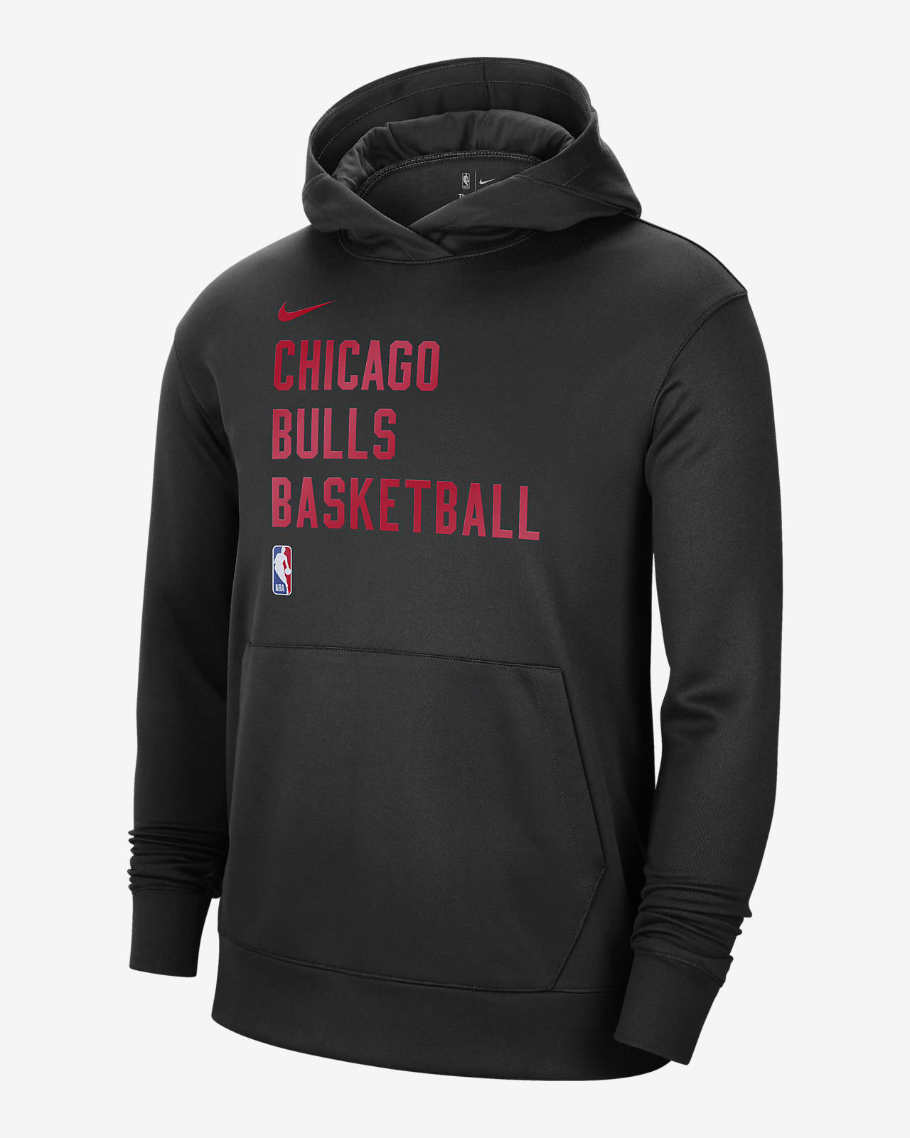 Chicago Bulls Spotlight Nike Dri-FIT NBA-s belebújós, kapucnis férfipulóver