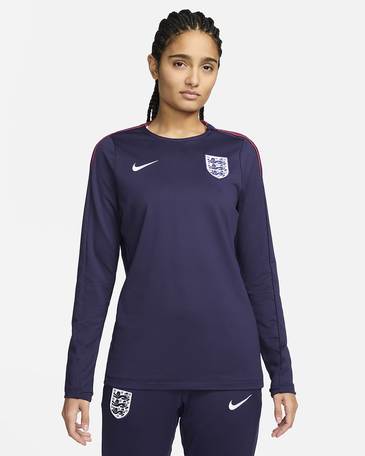 Inglaterra Strike Parte de arriba de fútbol con cuello redondo Nike Dri-FIT - Mujer