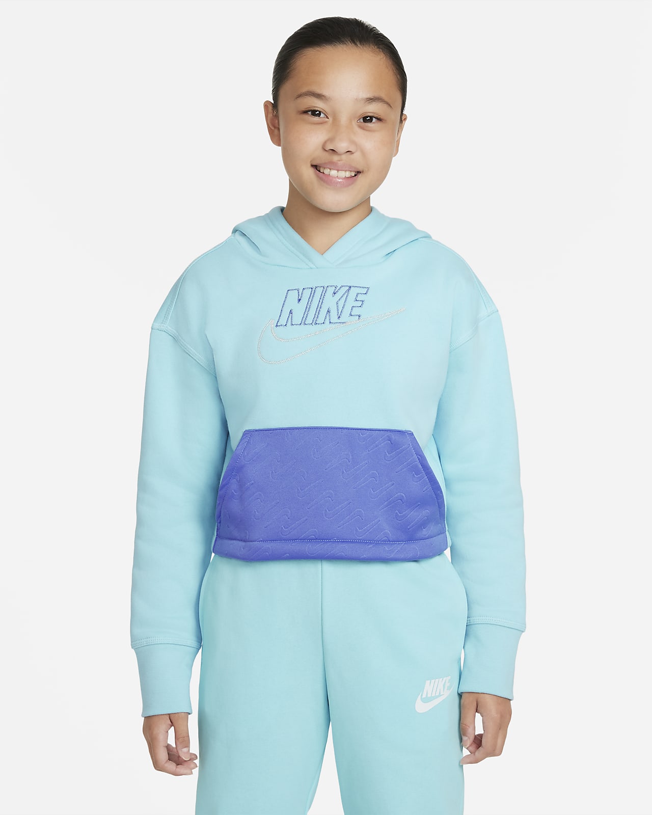 Nike Sportswear Club Fleece Icon Clash Sudadera con capucha - Niña