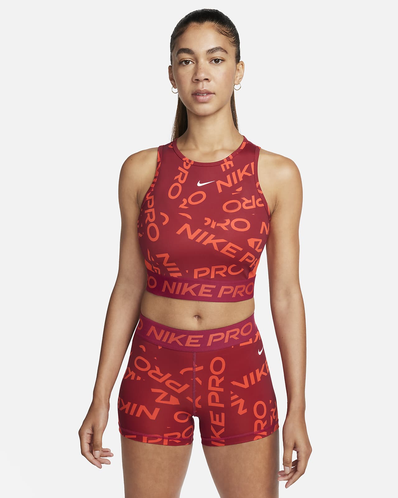 Nike Pro Dri-FIT Kurztanktop mit Print für Damen