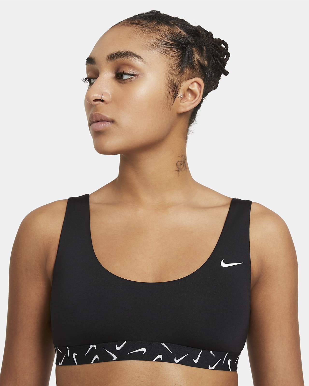 Bikiniöverdel med djup ringning Nike för kvinnor