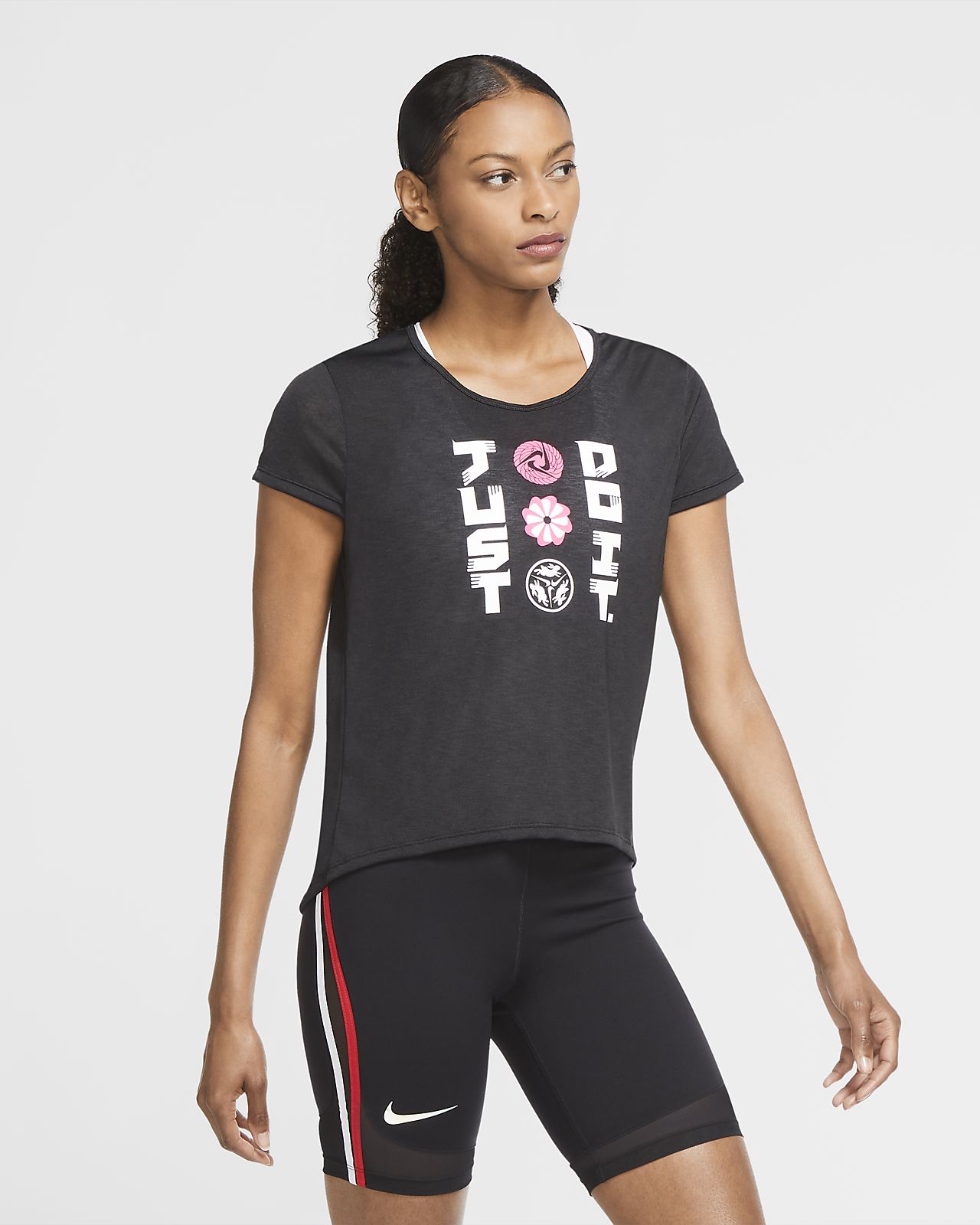 nike women's short sleeve running top