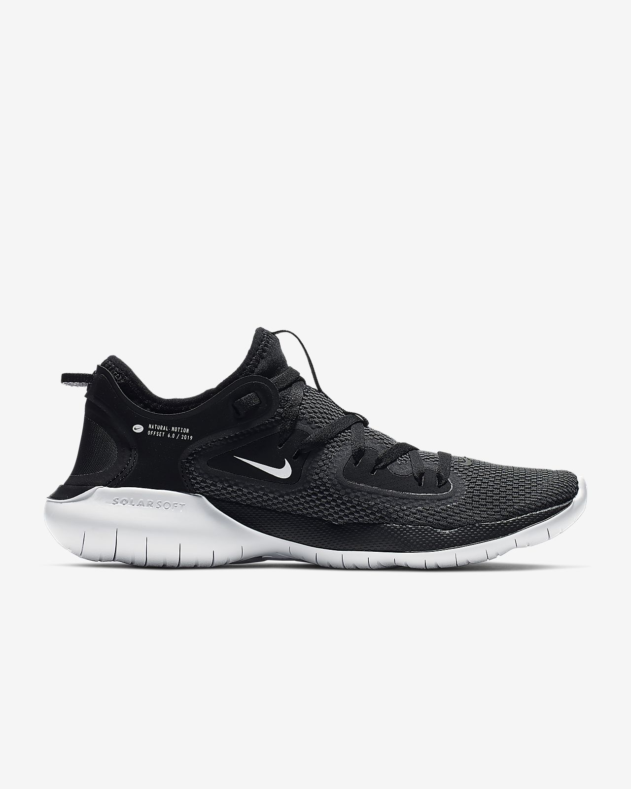 nike men's flex rn 2019 black running shoes