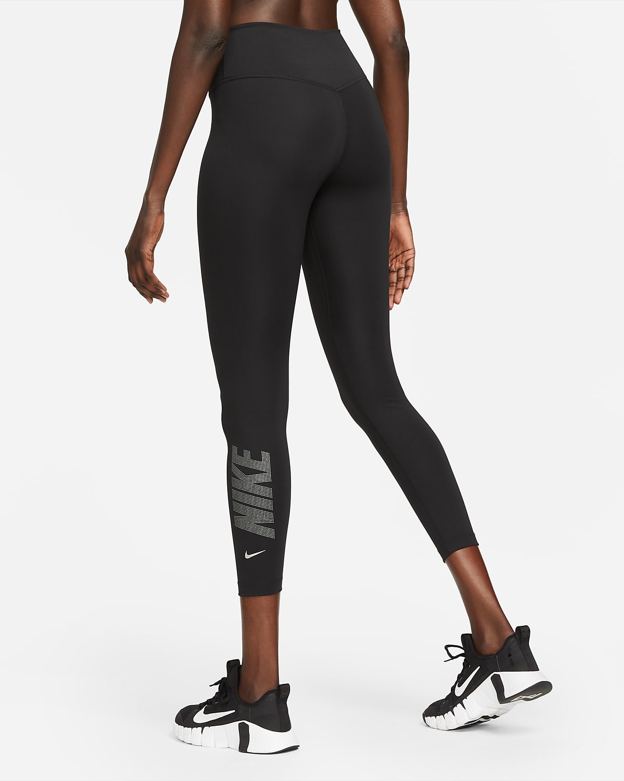 Nike One-7/8-leggings med grafik og mellemhøj talje til kvinder