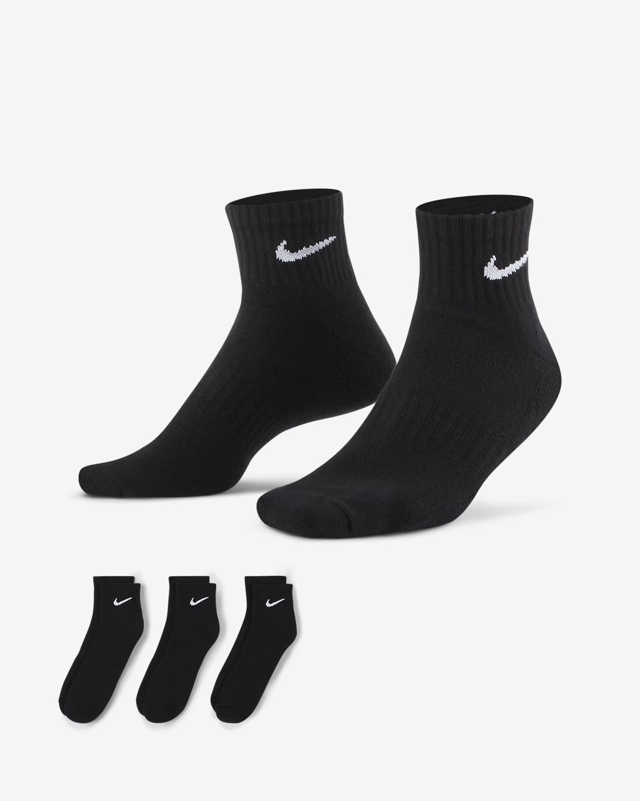ถุงเท้าเทรนนิ่งหุ้มข้อ Nike Everyday Cushioned (3 คู่)