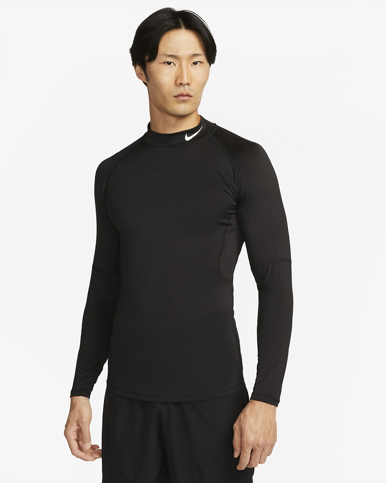 Langærmet Nike Pro Dri-FIT Fitness-trøje med høj krave til mænd