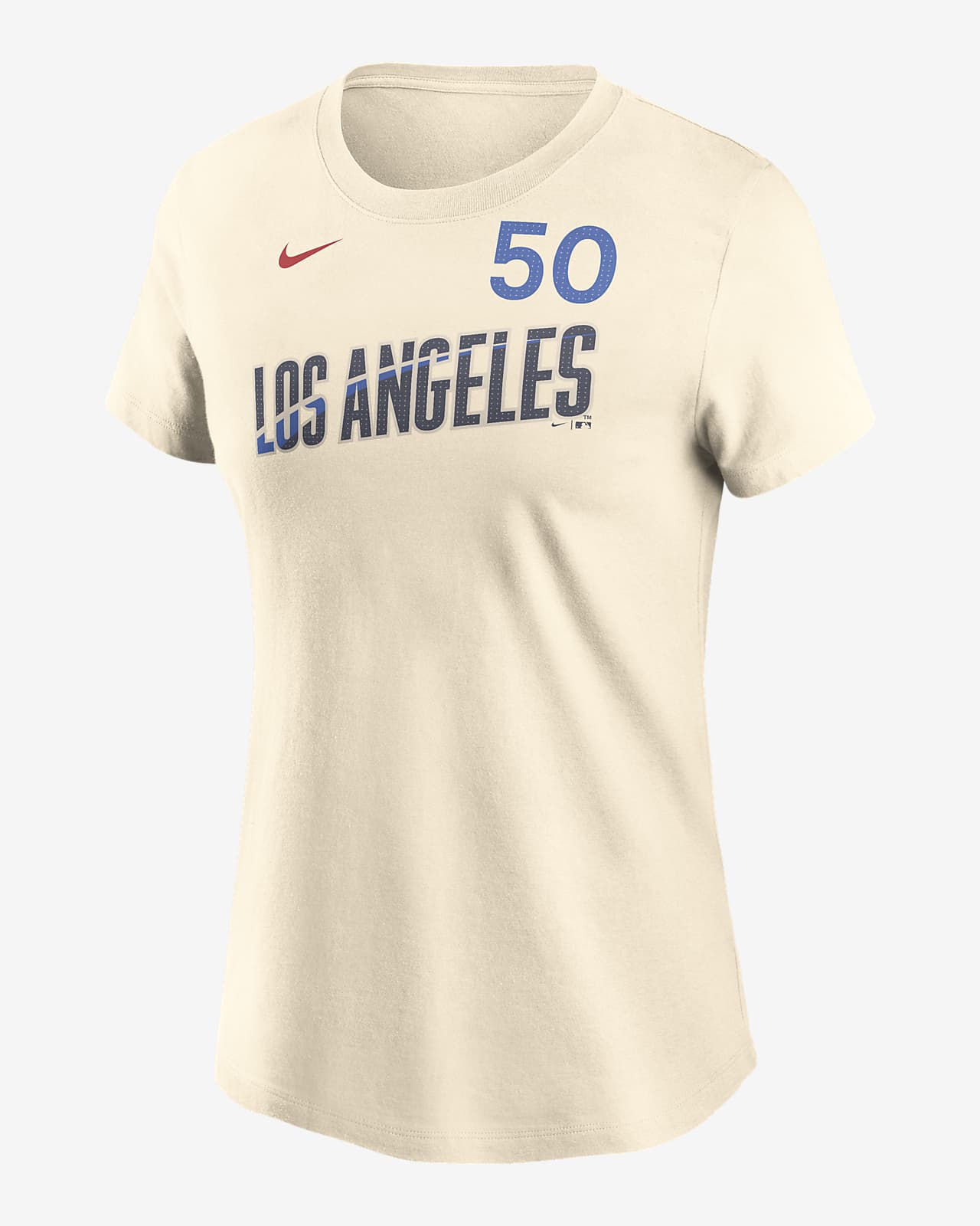 Playera Nike de la MLB para mujer Mookie Betts Los Angeles Dodgers City Connect Fuse