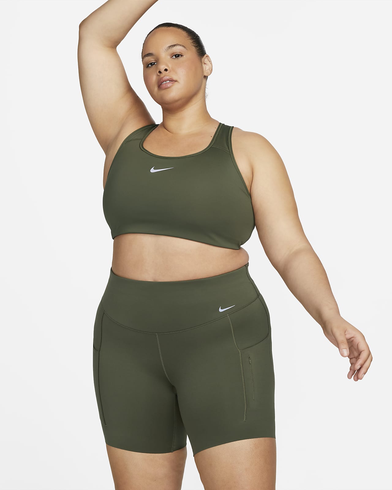 Nike Go Women's Firm-Support High-Waisted 8" Biker Shorts with Pockets (Plus Size)
