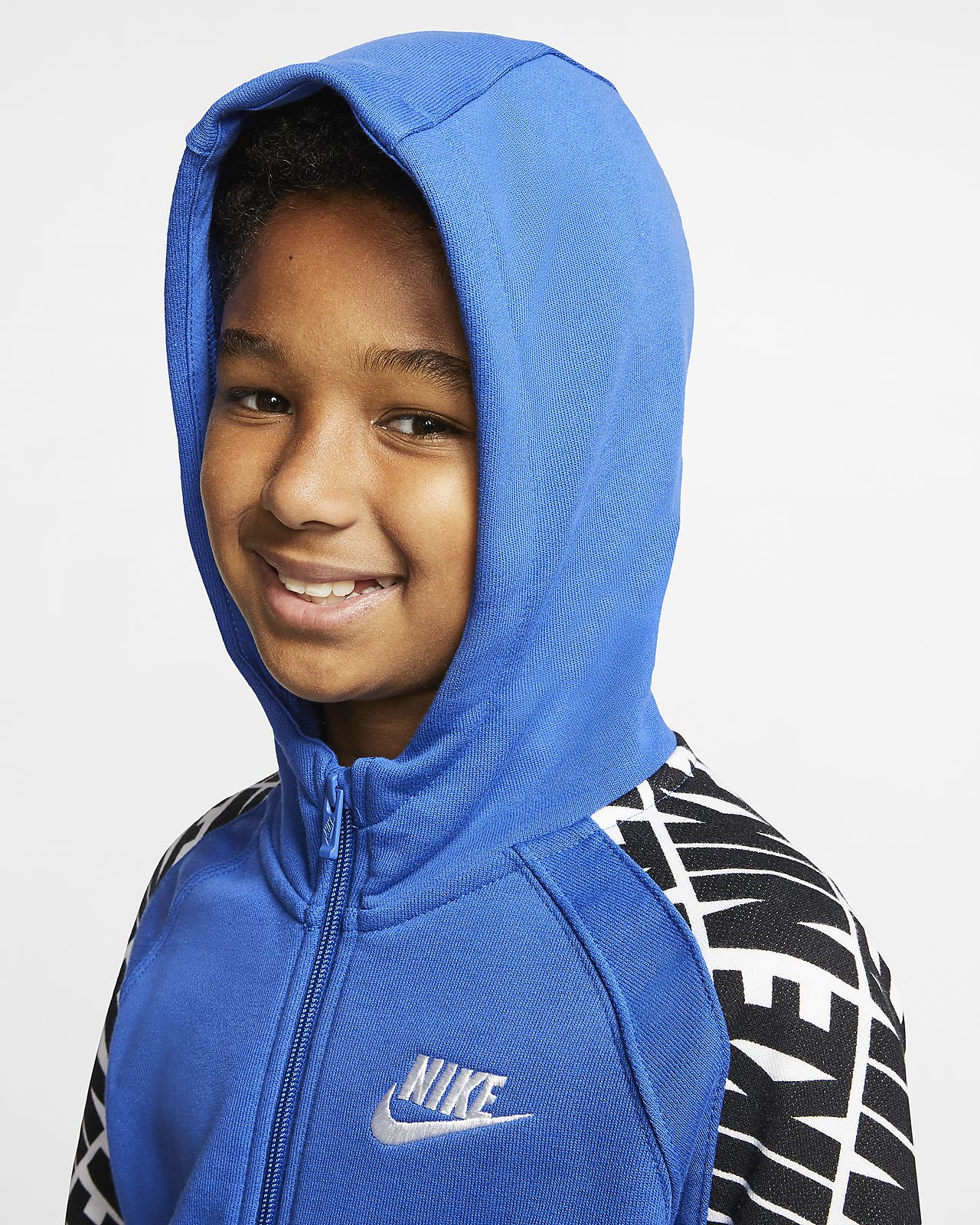 blue nike zip up jacket