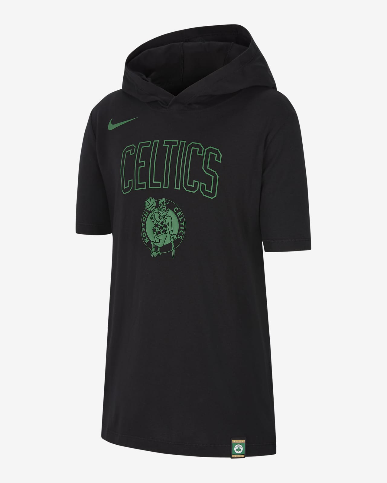Sudadera con gorro de manga corta Nike para niños talla grande Boston Celtics