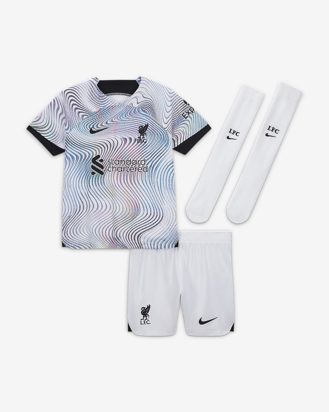 Εμφάνιση ποδοσφαίρου Nike εκτός έδρας Λίβερπουλ 2022/23 για μικρά παιδιά