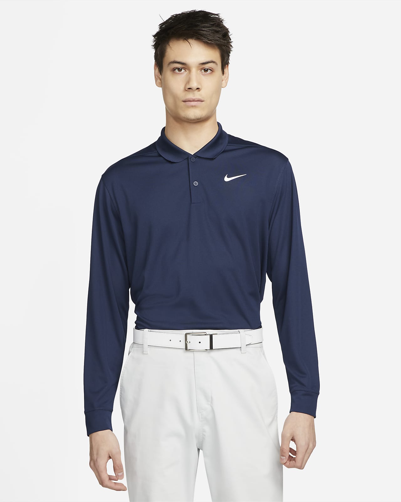 Męska koszulka polo do golfa z długim rękawem Nike Dri-FIT Victory